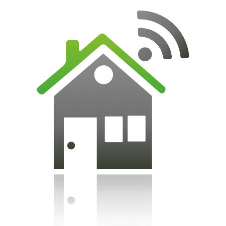 home with wireless symbol for home automation installation